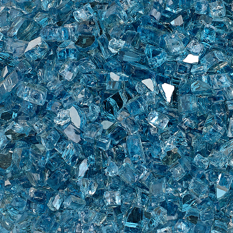 Sapphire Blue Reflective Fire Pit Glass - 1/2 Inch - Choose Your Weight