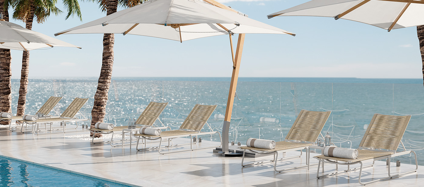 Cabana Chaise Lounges Barley Bone