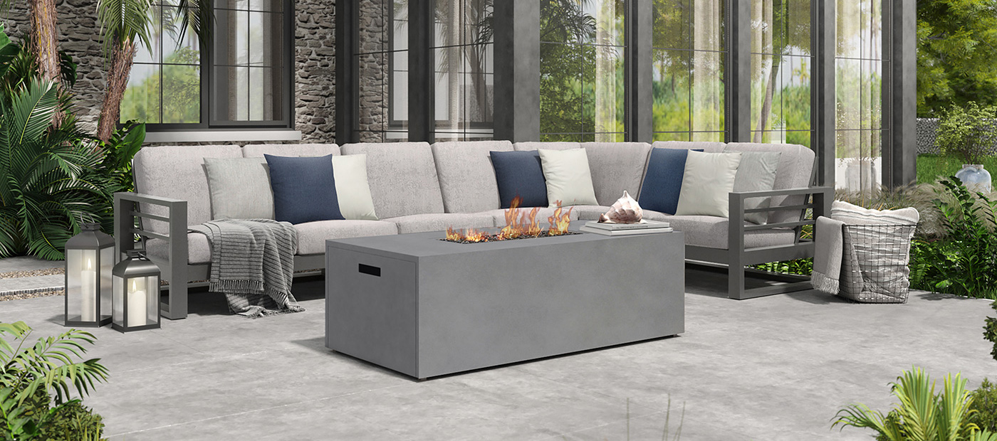 Palermo Sectional + Bellino Fire Pit
